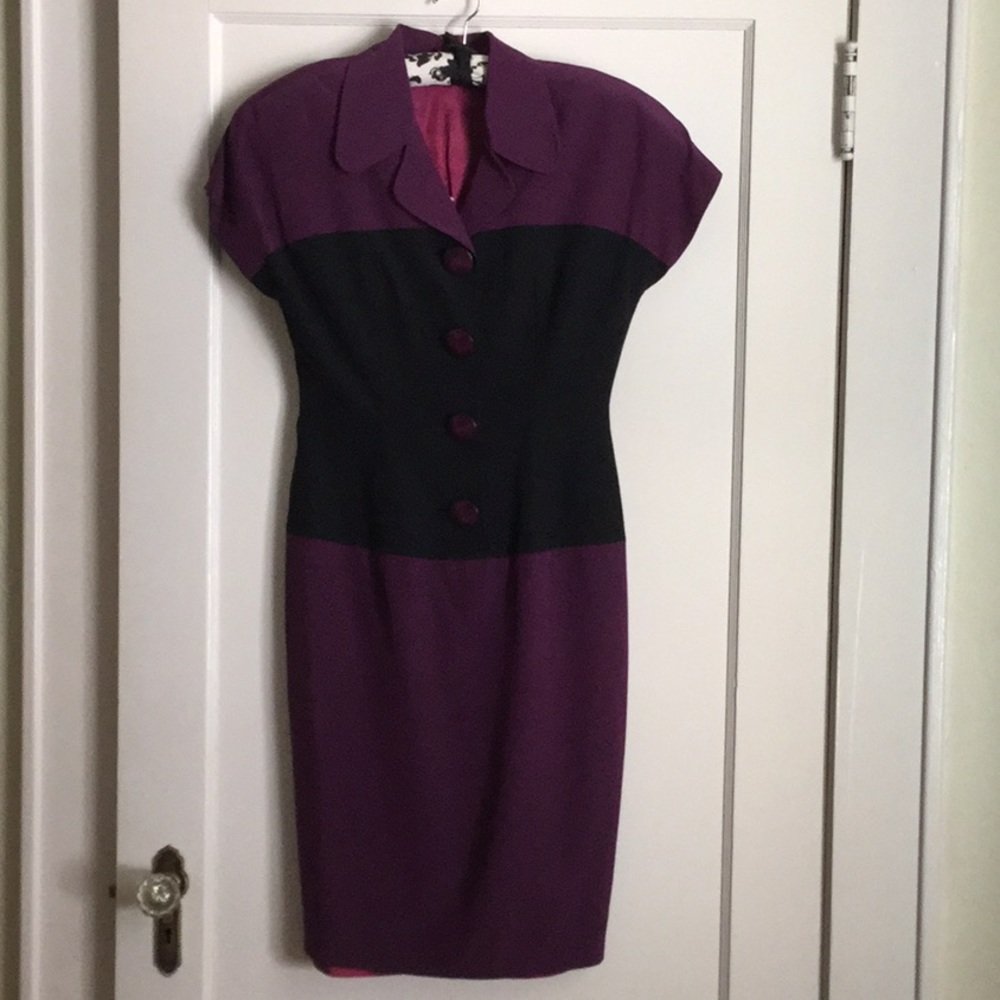 Two toned silk dress